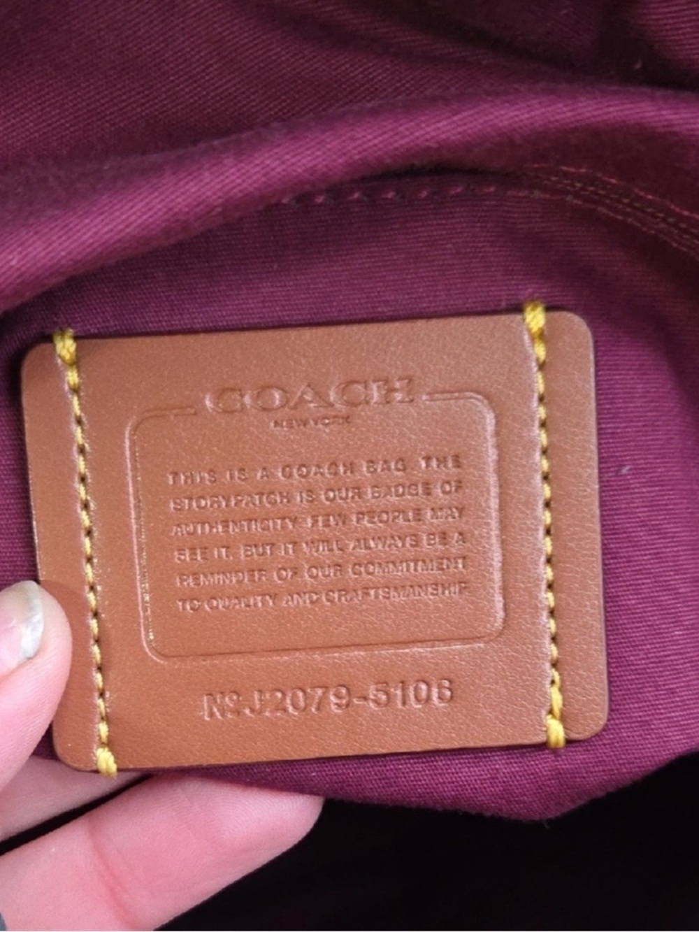 Coach Signature Jacquard Zip Tote Bag with Burgundy Leather Trim (Style 5106) - Picture 7 of 10